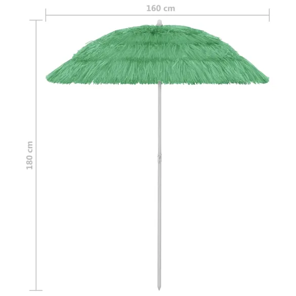 Umbrelă de Plajă Verde Hawaii 180 cm | Livrare Gratuită