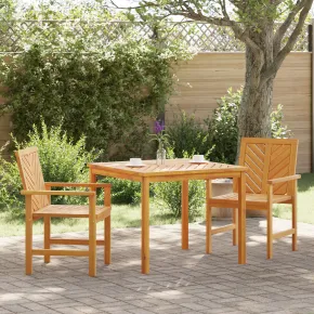 Set Dining Exterior Lemn Acacia | Masă și 2 Scaune