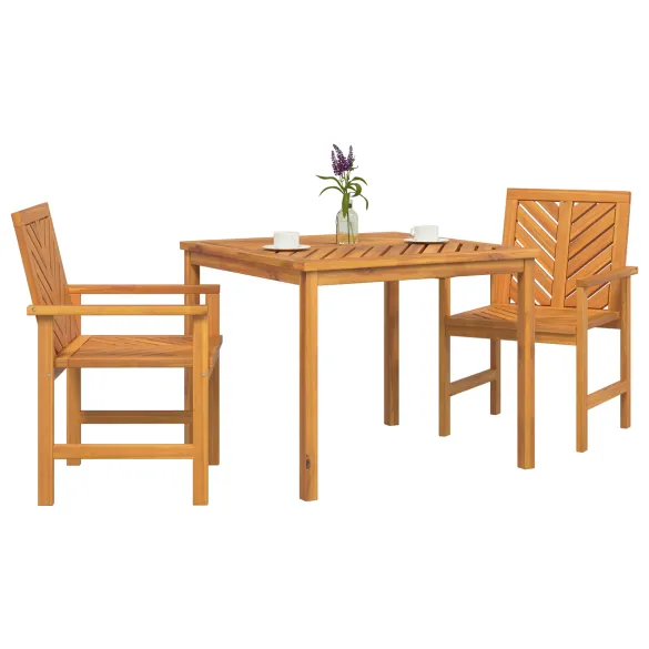 Set Dining Exterior Lemn Acacia | Masă și 2 Scaune Set Dining Exterior Lemn Acacia | Masă și 2 Scaune