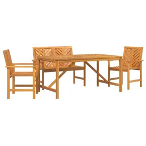 Set Masă Grădină Lemn Acacia - 4 Piese | Livrare Gratuită 2