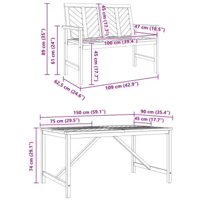 Set Masă Grădină Lemn Acacia Masiv - Livrare Gratuită