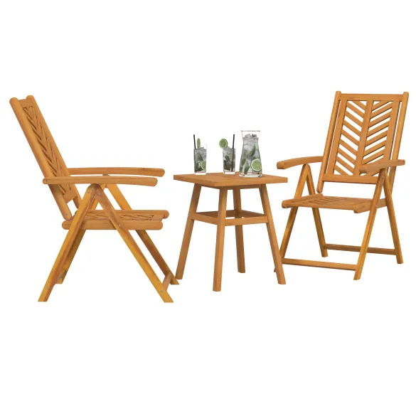Set Bistro Grădină 3 pcs Lemn Acacia Masiv - Livrare Gratuită
