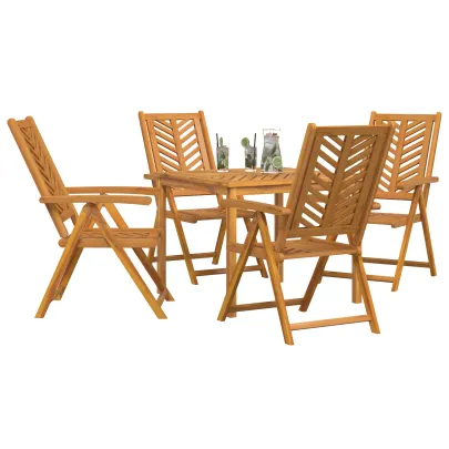 Set Masă Grădină 5 Piese Lemn Acacia Solid | Livrare Gratuită