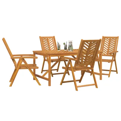 Set Dining Grădină 5 Piese Lemn Masiv Acacia | Comandă Acum