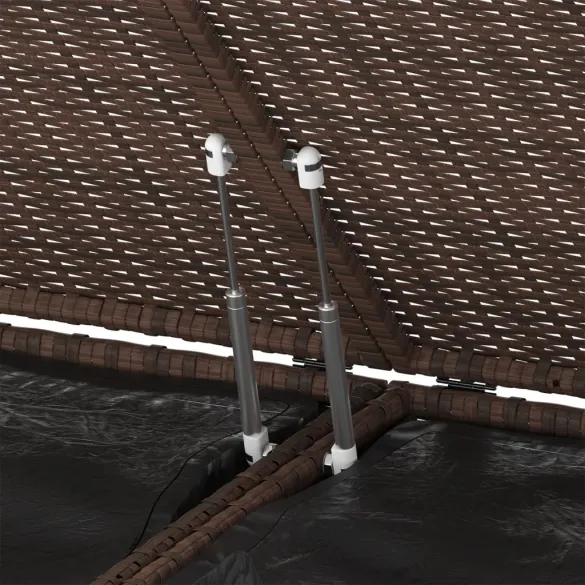 Ladă depozitare perne grădină ratan PE maro - Livrare gratuită