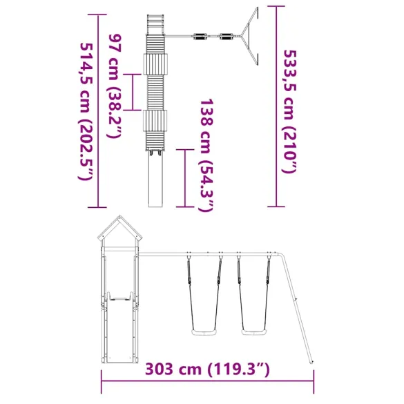 Set de joacă exterior lemn masiv | Livrare gratuită