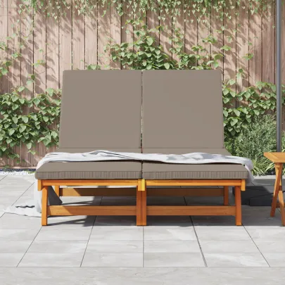 Șezlong Dublu cu Roti - Lemn Acacia Masiv pentru Exterior