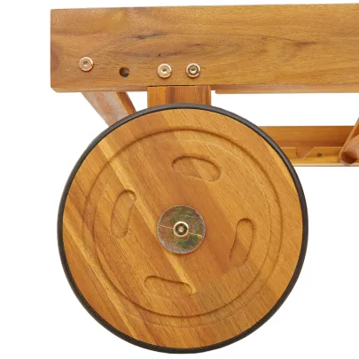 Șezlong Dublu cu Roti - Lemn Acacia Masiv pentru Exterior