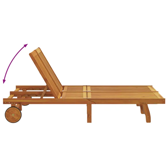 Șezlong Dublu cu Roti - Lemn Acacia Masiv pentru Exterior