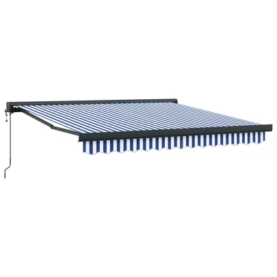 Marchiză Retractabilă Automată 300x250 cm Albastru-Albă
