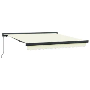Marchiză Retractabilă Manuală Crem 300x250 cm - Umbră Exterioară 2