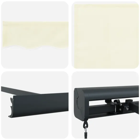 Marchiză Retractabilă Manuală Crem 300x250 cm - Umbră Exterioară