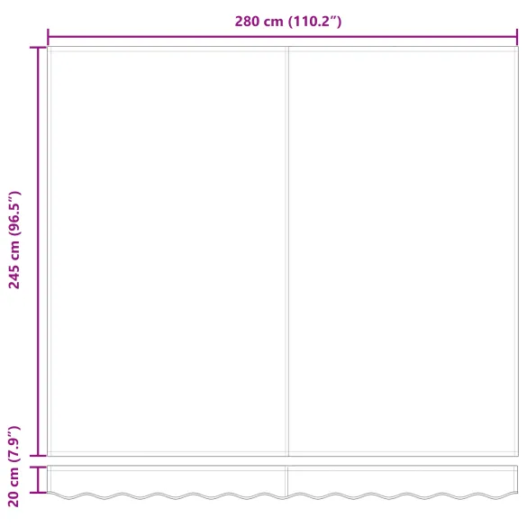 Marchiză retractabilă manuală 300x250 cm - Galben și alb