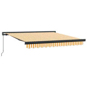 Marchiză Retractabilă Manuală Galben-Albă 300x250 cm 2