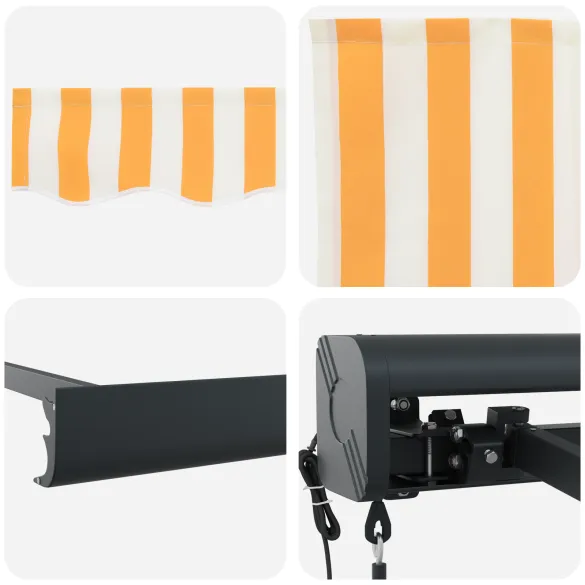 Marchiză Automată Retractabilă 300x250 cm - Galben-Albă