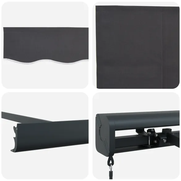 Marchiză Retractabilă Antracit 300x250 cm - Acoperiș Exterior