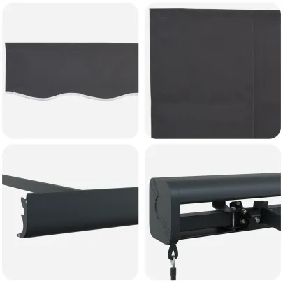 Marchiză Retractabilă Antracit 300x250 cm - Acoperiș Exterior