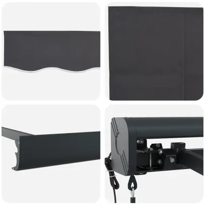 Marchiză automată retractabilă antracit 300x250 cm