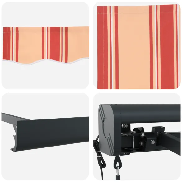 Marchiză Automată Exterior 300x250 cm - Galben-Portocaliu