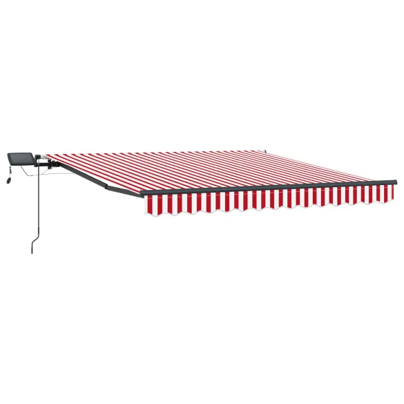 Marchiză Retractabilă Manuală cu LED 300x250 cm | VidaXL