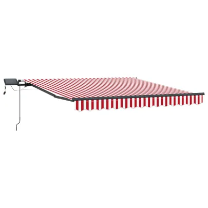 Marchiză Retractabilă Manuală cu LED 300x250 cm | VidaXL