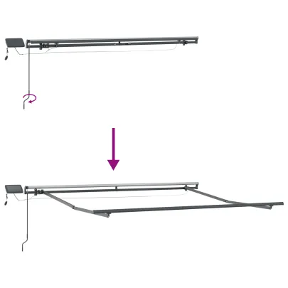 Marchiză Retractabilă Manuală cu LED 300x250 cm | VidaXL