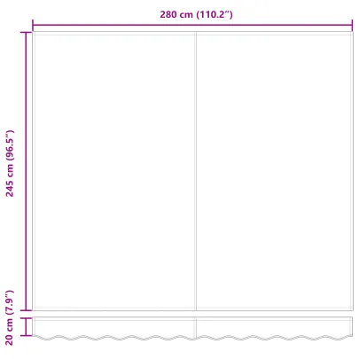Marciză Automată Exterior 300x250 cm - Dungi Roșii-Albe