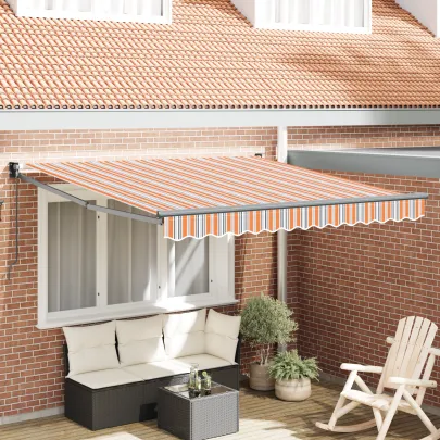 Marchiză Manuală Retractabilă 300x250 cm - Dungi Multicolore
