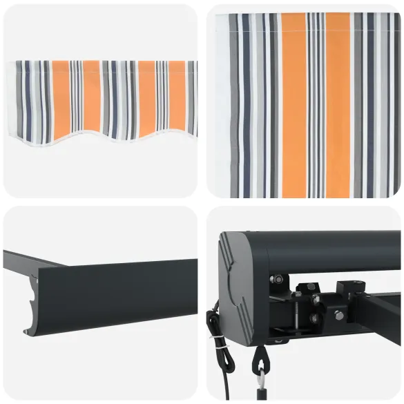 Marchiză Automată Exterior 300x250 cm - Dungi Multicolore