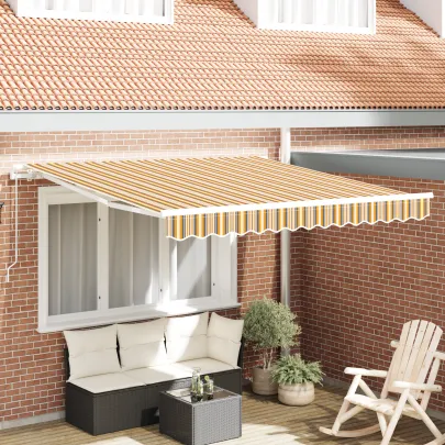 Marchiză Retractabilă Exterior Dungi Multicolore 300x250 cm