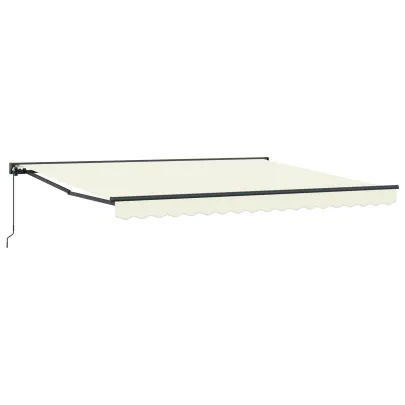 Marchiză Retractabilă Manuală Crem 350x250 cm - Umbră Exterioară
