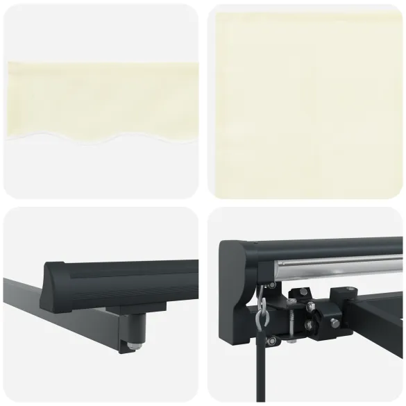 Marciză Retractabilă Manuală Crem 350x250 cm - Exterior