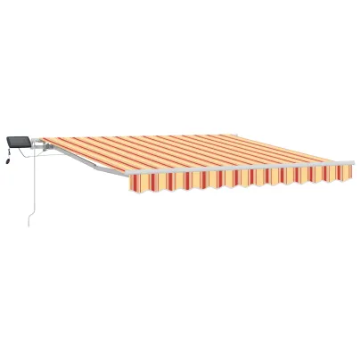 Marchiză Retractabilă cu LED Galben-Portocaliu 350x250 cm