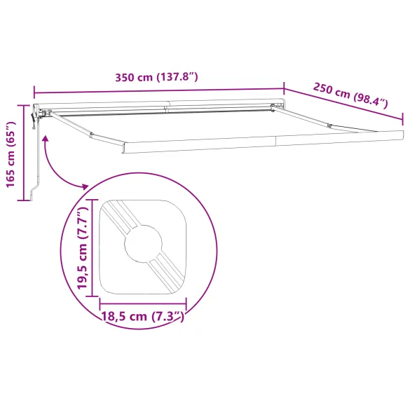Cort Retractabil Automatic Dungi Multicolore 350x250 cm