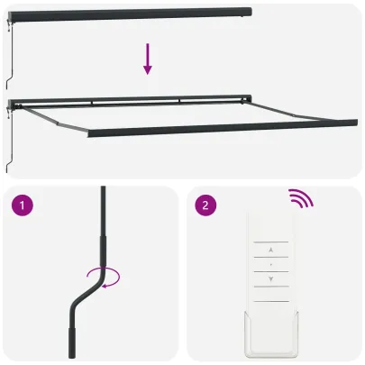 Marchiză Retractabilă Automată 400x300 cm - Albastru-Albă