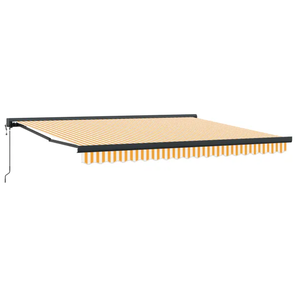 Marchiză Retractabilă Automată 400x300 cm Galben-Alb