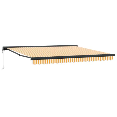 Marchiză Retractabilă Automată 400x300 cm Galben-Alb