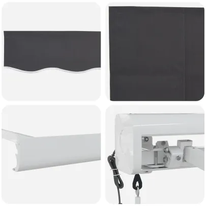 Marchiză Retractabilă Manuală Antracit 400x300 cm - Livrare Gratuită