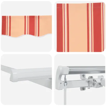 Marchiză Exterior Retractabilă Galben-Portocaliu 300x250 cm