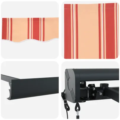 Marchiză Retractabilă Automată 400x300 cm Galben-Portocalie