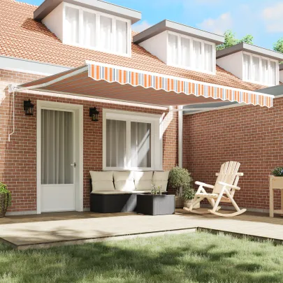 Marchiză Retractabilă Automată Dungi 400x300 cm | Livrare Gratuită