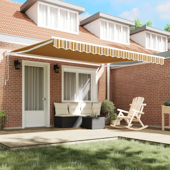 Marchiză Automată Exterior 400x300 cm - Dungi Multicolore
