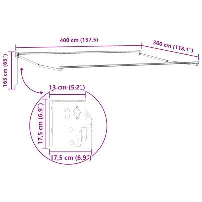 Marchiză Exterior Retractabilă 400x300 cm - Livrare Gratuită