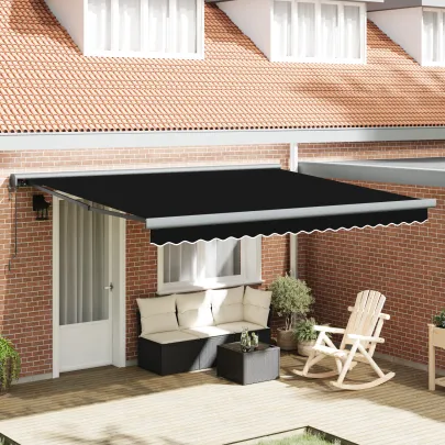 Marchiză Automată Retractabilă 4x3 m Negru | Protecție Exterior
