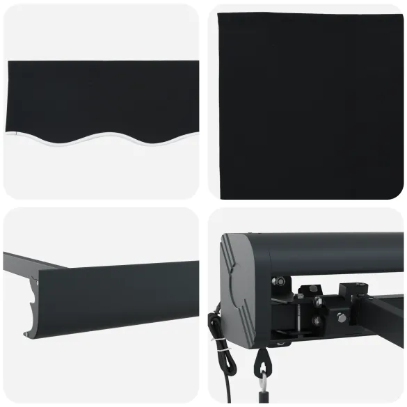 Marchiză Automată Retractabilă 4x3 m Negru | Protecție Exterior
