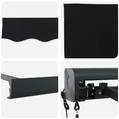 Marchiză Automată Retractabilă 4x3 m Negru | Protecție Exterior