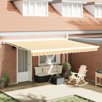 Marciză Retractabilă Automată 450x300 cm Portocaliu-Albă