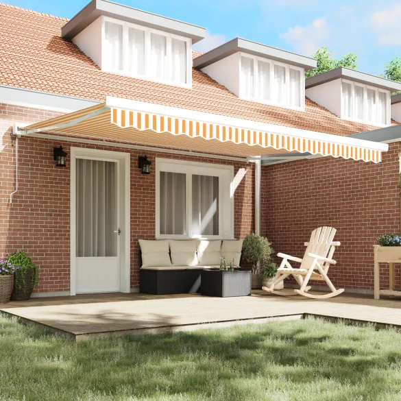 Marciză Retractabilă Automată 450x300 cm Portocaliu-Albă