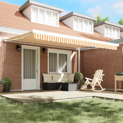 Marciză Retractabilă Automată 450x300 cm Portocaliu-Albă