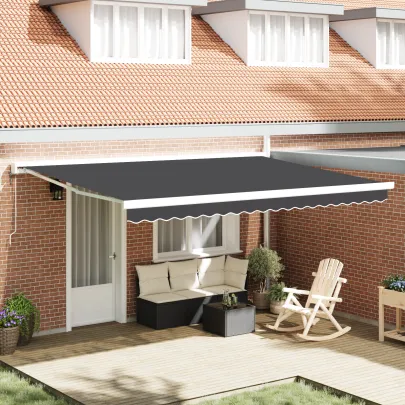 Cort Retractabil Automat Antracit 450x300 cm | VidaXL